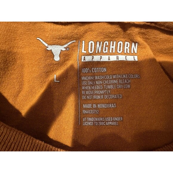 Texas Longhorns Hook 'Em Horns Sign Logo T Shirt Adult Large Cotton‎ Orange - Picture 5 of 5